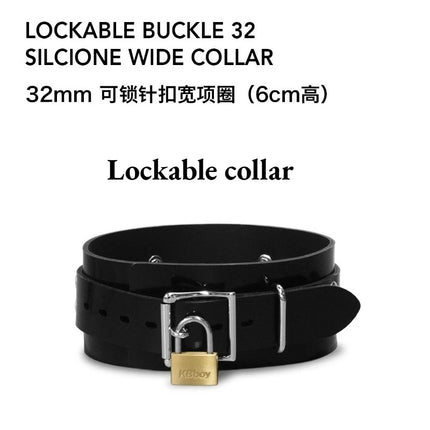 Erotic Silicone Collar in 8 Colors 32mm Lockable Buckle BDSM Restraint Ring Lockable Sex Games Sexy Accessory Adult Sex Toys
