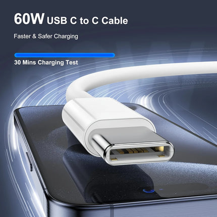 5-Pack 60W USB-C to USB-C Fast Charging Cables with 3.3ft Lengths - Compatible with for iphone 17,16e, 16, 15 Pro, Plus, Pro Max