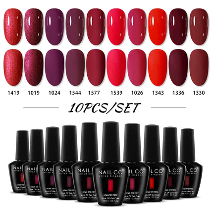 NAILCO 15ml Red Color Series Gel Varnish Coffee Gel Nail Polish Maximalism Reddish Gellak Design Brown Lacquer Nail Art Manicure
