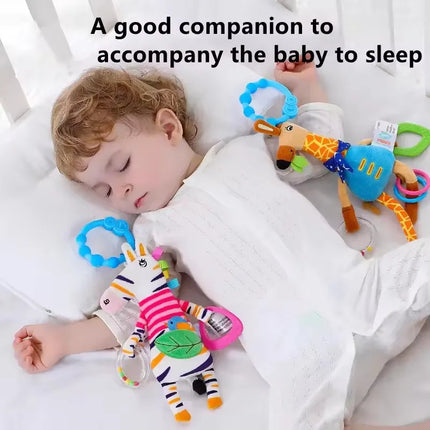 New Soft Giraffe Infant Crib Bed Stroller Baby Rattles For Newborns Car Seat Early Education Development Handle Toys Gifts