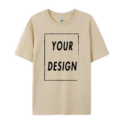 180g Custom Women Men Customised Printed 100% Cotton Short Sleeve Your Logo Photo Brand Text Tee Personalize Graphic Clothing
