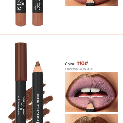 Thanksgiving/Christmas women's cosmetics gifts: 12 color matte velvet lipliner, natural&waterproof&easy to color lipstick pen.