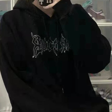 Y2k Japanese Streetwear Loose Woman Tops Kpop Baggy Hooded Sweatshirt for Women Designer Nice Color Outerwears Emo 2000s Hoodies