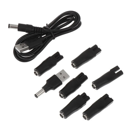 HOMEFISH USB5521 female socket to dual port adapter, hair clipper, shaver with six types of interfaces, charging converter set