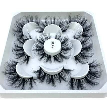 New 5 pairs 8-25mm natural 3D false eyelashes fake lashes makeup kit Mink Lashes extension mink eyelashes maquiagem