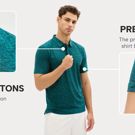 TACVASEN Mens Summer Casual Polo Lightweight Dry Fit Golf Shirts Moisture Wicking Sports Polo Shirt Workout Tees Work Shirts