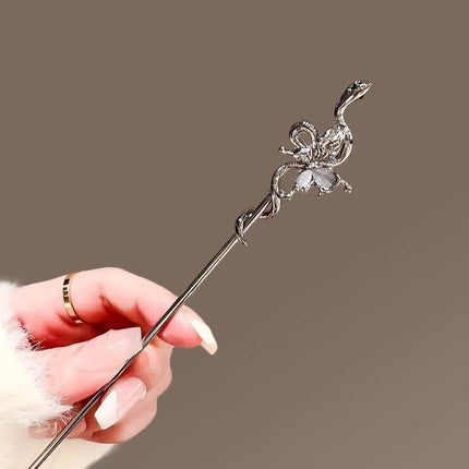 1pc Chinese Style Fashion Snake Shape Rose Hair Stick for Women Vintage Tassel Chopstick Exquisite Niche Sticks Accessories