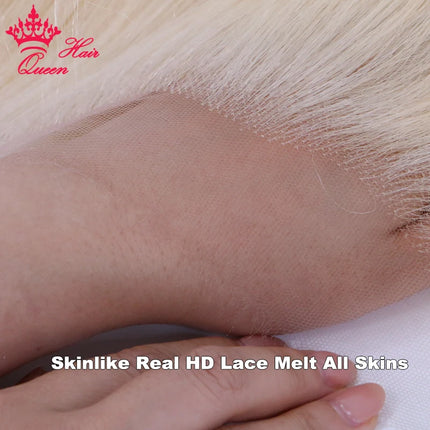 Queen Hair #613 Blonde Real HD Lace Frontal 13x6 13x4 Closure 6x6 5x5 HD Skinlike Melt Skins Lace Straight/Body Wave Human Hair