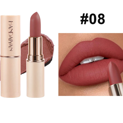 8 Colors Deep Red Matte Lipstick Waterproof Non-Stick Velvet Texture Easy Apply Rose Red Lip Makeup Long-Lasting Cosmetics