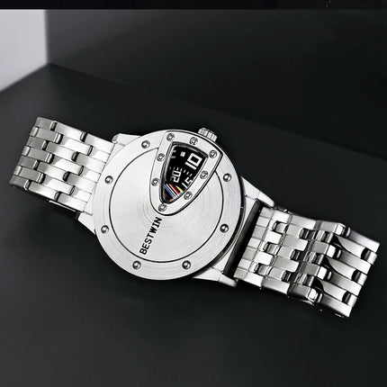 BESTWIN Luxury Brand Trend Cool Men's Wrist Watch Stainless Steel Technology Fashion Quartz Watch For Men Relogio Masculino 2023