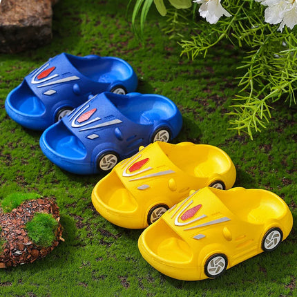 Kids Luminous Slippers Summer Indoor Cartoon Car Girls Shoes Soft Anti-slip Boy Beach Shoes Fashion Outdoor Children LED Slipper