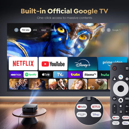 FHD 1080P Projector Bluetooth WiFi Projector Netflix Officially & AI Auto Focus 1500 ANSI 30000 lumens Auto-focus 4K Support