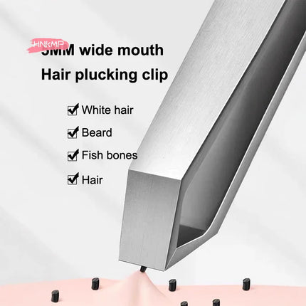 Durable Thickened Stainless Steel Tweezers for Beard Eyebrow Hair Removal Flat Tip Design Easy Grip Facial Hair Plucking Tool