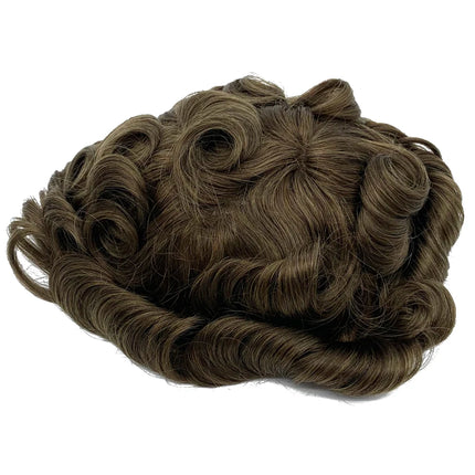 Australian Base Men Toupee Swiss Lace With PU Silicone Around Hairpiece Human Hair Replacement System Prosthesis Wigs For Men