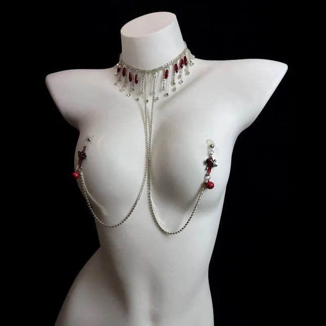 Tassel Bell Nipple Clamp Collar Set BDSM Training 5 Styles Available Sexy Women's Accessories Erotic Body Chains Adult Sex Toys