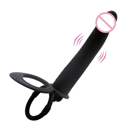 10 Speed Strapon Dildo Vibrator Double Penetration Anal Vaginal Prostate Massager Silicone Waterproof Rechargeable Adult Sex Toy