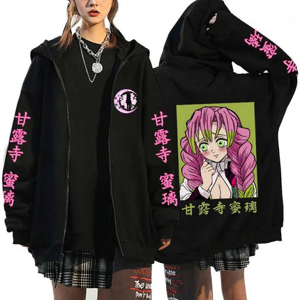 2026 Anime Style Printed Hooded Sweatshirt Cartoon Zipper Hooded Sweatshirt Men's Zipper Pullover Harajuku Sweatshirt