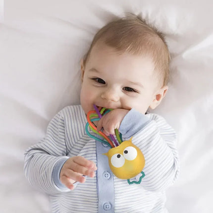 Jellyfish Grinding Gum Rocking Bell for Babies Aged 0-3 Years Old, Multifunctional Hand Grip, Water Boiling Toy Safe and Durable