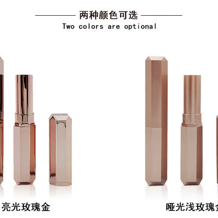 500PCS Octagonal Diamond Lip Balm Tube Empty Lipstick Tube Refillable Lip Gloss Container Lip Wax Tube Cosmetic Packaging Empty