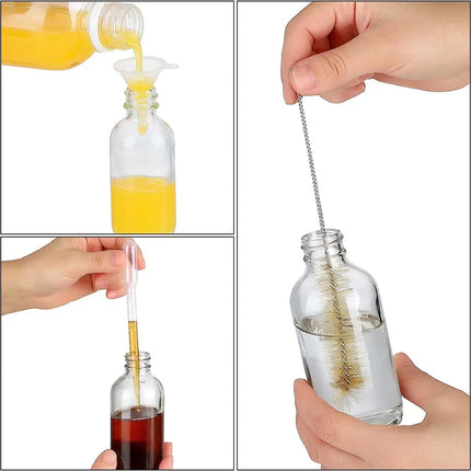 2oz Small Clear Glass Bottles with Lids for Liquids, Tiny Short Jars with Caps Mini Glass Juice Bottles for Potion, Ginger Shots