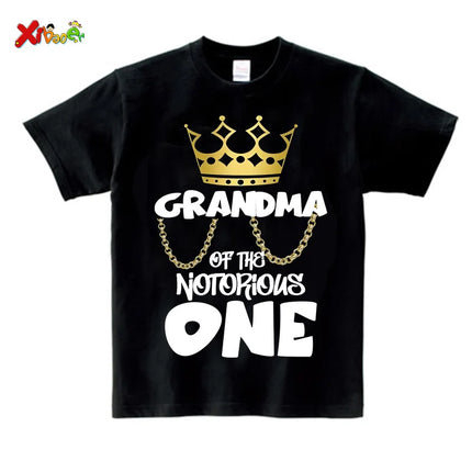 Notorious One Shirt Birthday Boy Shirt for Kids Family Matching Outfits Party Shirts Custom Name Girl Toddler Baby Familia Shirt