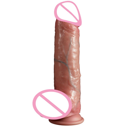 2 in1 Super Realistic Dildo Penis Sliding Foreskin ejaculation Big Dick Penetration Anal Female Masturbation Sexy Adult Sex toys