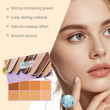Zephoco Cream Concealer Palette Dark Circles Cover Matte Long Lasting Soft Skin Contouring Face Concealer Makeup Cosmetics 11g