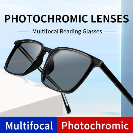 Photochromic Progressive Multifocus Computer Reading Glasses  Transition UV Sunglasses Anti Glare Sun Reader for Women Men