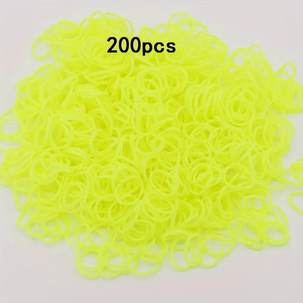 200pcs Rubber Loom Bands DIY Bracelets Wristband Silicone Rubber Hairbands Craft Kit Toys Birthday Christmas Gift Party Supplies