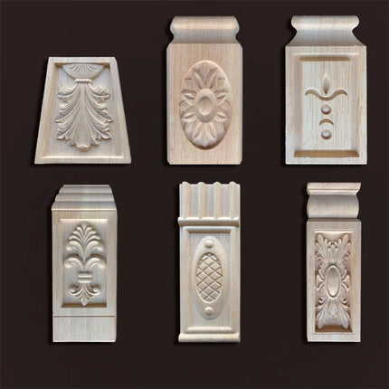 Applique for Furniture In Wood Figurines Moulding Decal Carved Wedding Decoration Maison Accessories Stair Decoration Wood Onlay