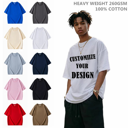 High Quality Heavy Weight 100% Cotton Custom T-Shirts Design Brand Logo/Picture Customized T-Shirt For Men And Women DIY Top Tee