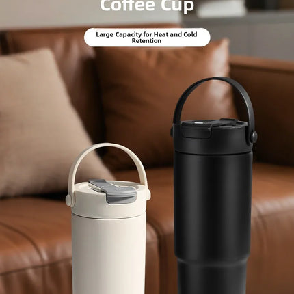Large Capaci Cerc Inner Lid Insulated Mug Portable Car Coffee Cup Sports Water Bottle Fem High Aesthetic Value