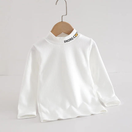 2025 New Children's Warm Base Shirt, Children's Mid Neck Honeycomb Top, Men's and Women's Winter Half High Neck Top