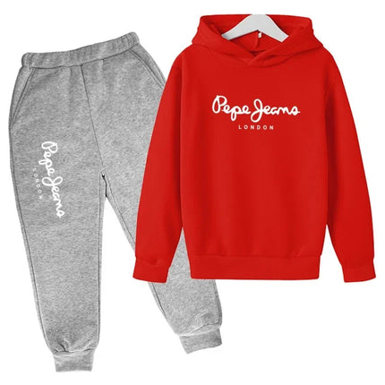 Newiños otoño primavera tendencia estampado de letras 2-13 años niños Casual 2 uds Sudadera con capucha + Pantalones chándal