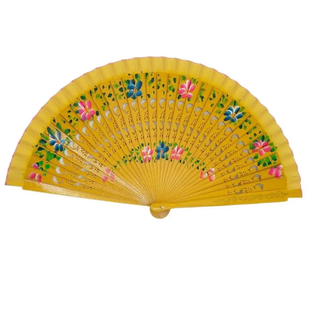 Spanish Dance Fan Classical Hollow Out Wooden Folding Hand Fan Color Painting Home Wedding Decor Fans Gifts for Guest Ventilador