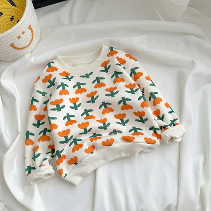 Toddler Boy Causal Warm Children Long-sleeve Fit Plush Sweater Fall Winter Outwear Kid Girl Crew Neck Thicken Knitted Sweatshirt