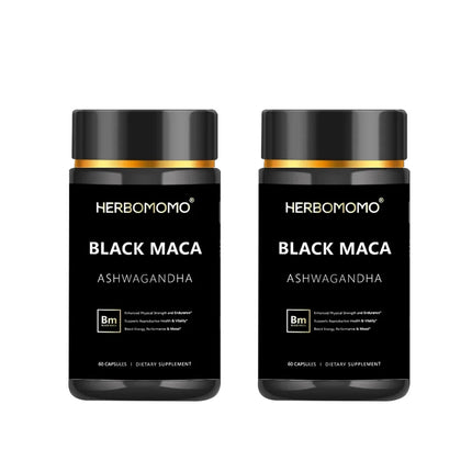 Natural Black Maca Booster for Men, Maca Root Capsules ，Ginseng Increase Endurance, Boosts Energy & Strength