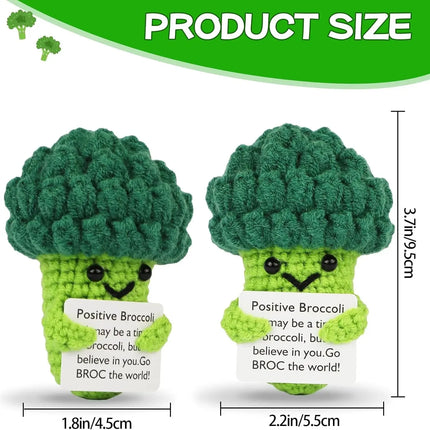 Positive Energy Pocket Hug Crochet Doll, Mini Handmade Knitted Plush Potato Turtle Vegetable Duck Funny Support Gift with Card