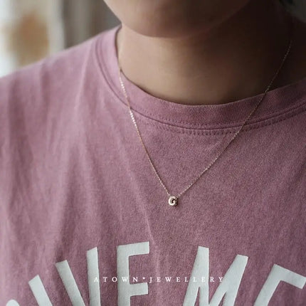 GOLDtutu 14K Solid Gold Letter Pendant for Women and Girls, 26 Tiny Initials, Name Necklaces Pendant, Best Birthday Gift, kj254