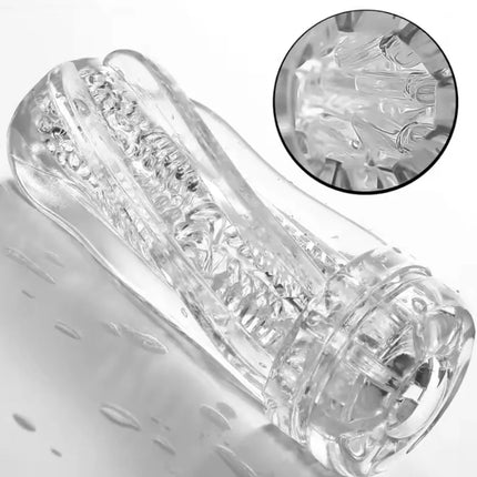 Soft Vagina Simulation Vacuum Sucking Male Masturbator Cup Transparent Pocket Pussy Adult Endurance Training Sex Toys for Men