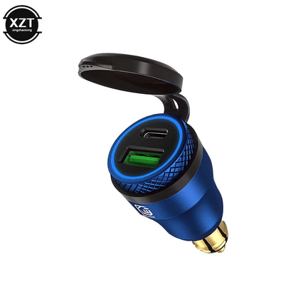Motorcycle Waterproof Charger 30W QC3.0 USB C-Type PD Power Adapter Hella DIN Plug Socket Quick Charger for BMW Ducati Triumph