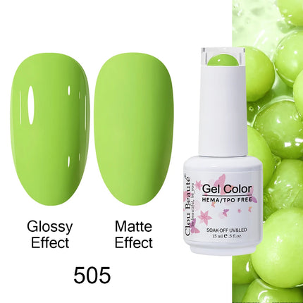 Clou Beaute 15ml HEMA TPO FREE Color Gel Nail Polish Nude Pink Red Green Collection Nail Gel Polish Glitter Soak Off UV LED Gel
