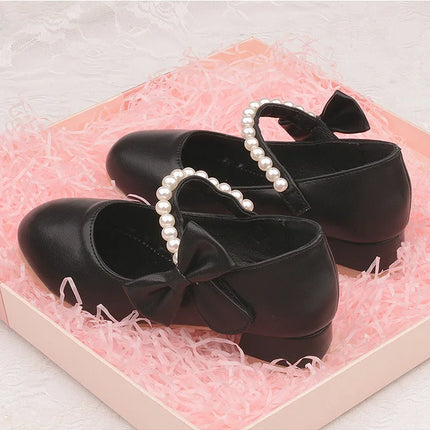 Zapatos Niña KidLeather Shoes 2024 Autumn New Girl High Heel Princess Shoes Bow Single Shoe Mary Jane Shoes Kid Shoe Girl Shoe