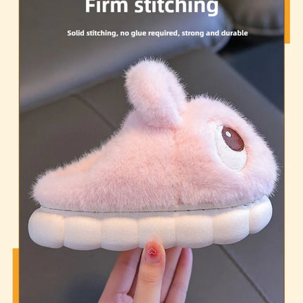 2024 New Cute Rabbit Children's Cartoon Winter Slippers Comfortable Warm House Shoes Boys Girls Indoor Home Fluffy Slippers