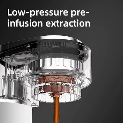 110V/220V Portable Italian coffee machine - Cold and hot dual-extraction espresso machine - Compact mini travel coffee machine
