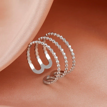 Skyrim Stainless Steel Women Rings Geometric Heart Aesthetic Adjustable Open Finger Ring Fashion Party Jewelry Gifts Wholesale