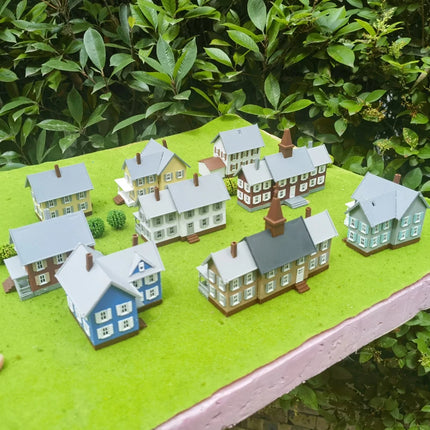 N Scale Model building kit Dwelling House 1:160 American Courtyard architecture Model Train Railway Layout DIY Material Diorama