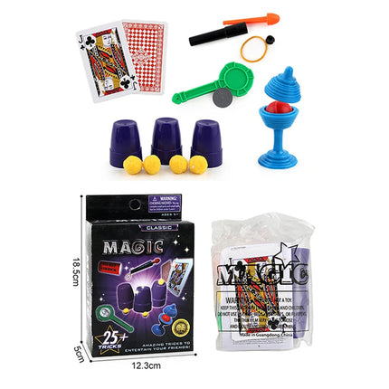 Magic Performance Props Set Beginners Magic Tricks Kit Educational Interactive Toys Close-up Magic Playing Cards Birthday Gift