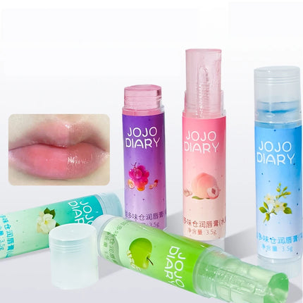 Coconut Hydrating Lip Balm Transparent Colorless Grape Apple Fruity Lip Care Moisturizing Anti-Dry Peach Jelly Lip Balm Makeup