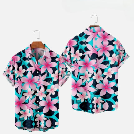Men's Fashion Summer T-Shirts Hawaiian 3d Print Cozy Casual One Button Shirts Short Sleeve Beach Oversized Shirts